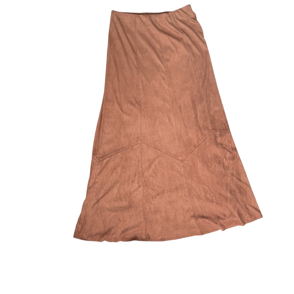 CABI brown faux suede‎ maxi skirt